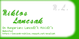 miklos lancsak business card